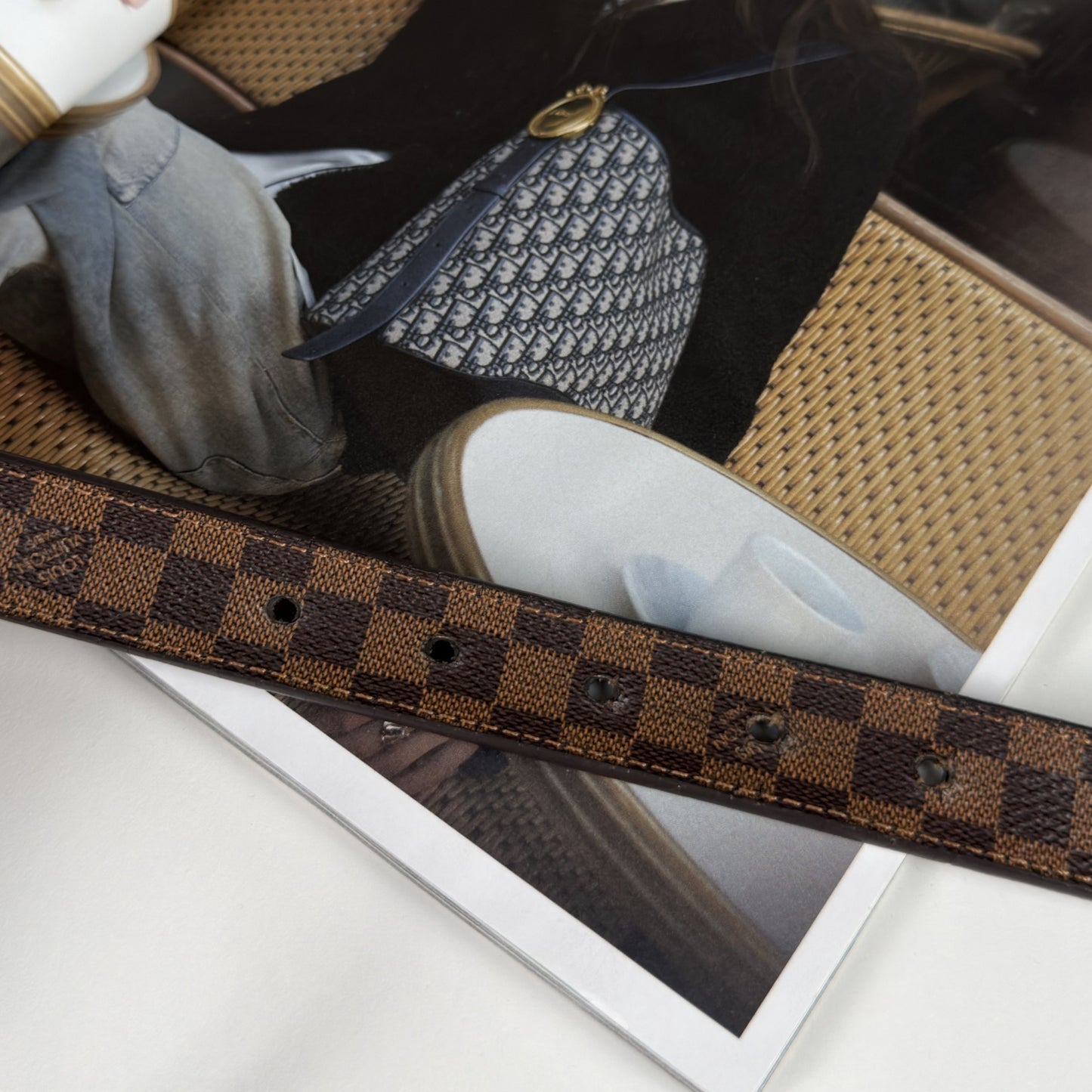 Louis Vuitton Belt Damier Ebene Canvas