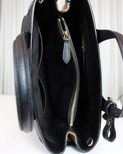 Burberry Medium Banner Leather Tote Black