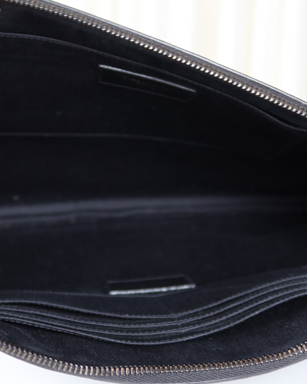 Saint Laurent Monogram Croc-Embossed Leather Pouch