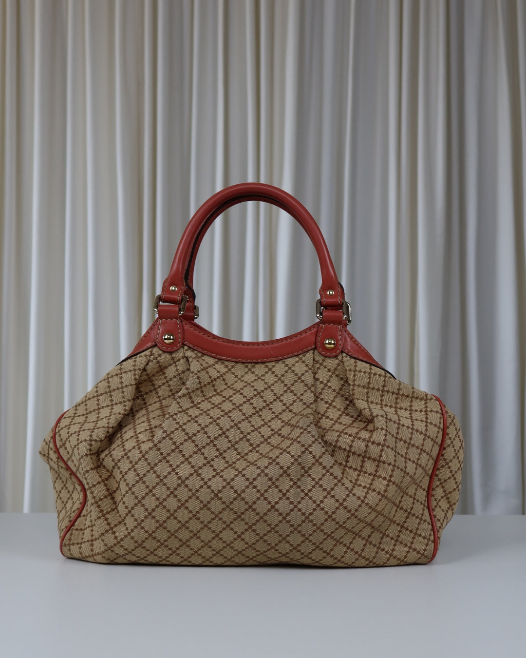 Gucci Sukey Tote Bag Diamante Canvas Pink