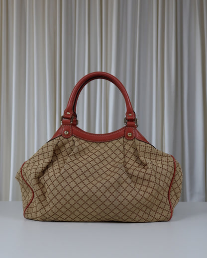 Gucci Sukey Tote Bag Diamante Canvas Pink