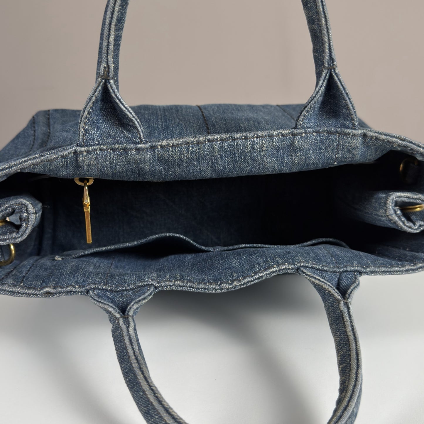 Prada Canapa Denim Tote Bag