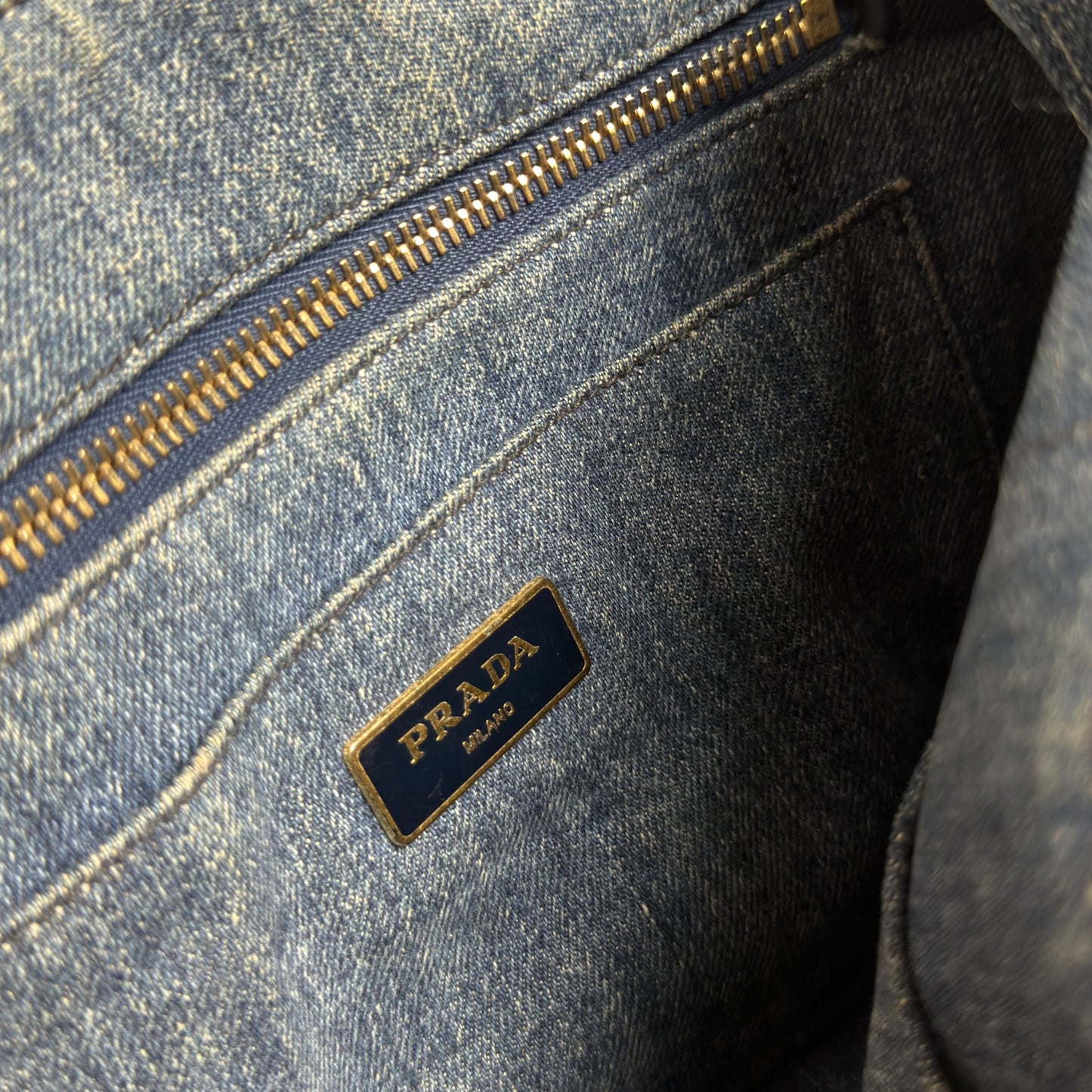 Prada Canapa Denim Tote Bag