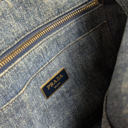Prada Canapa Denim Tote Bag