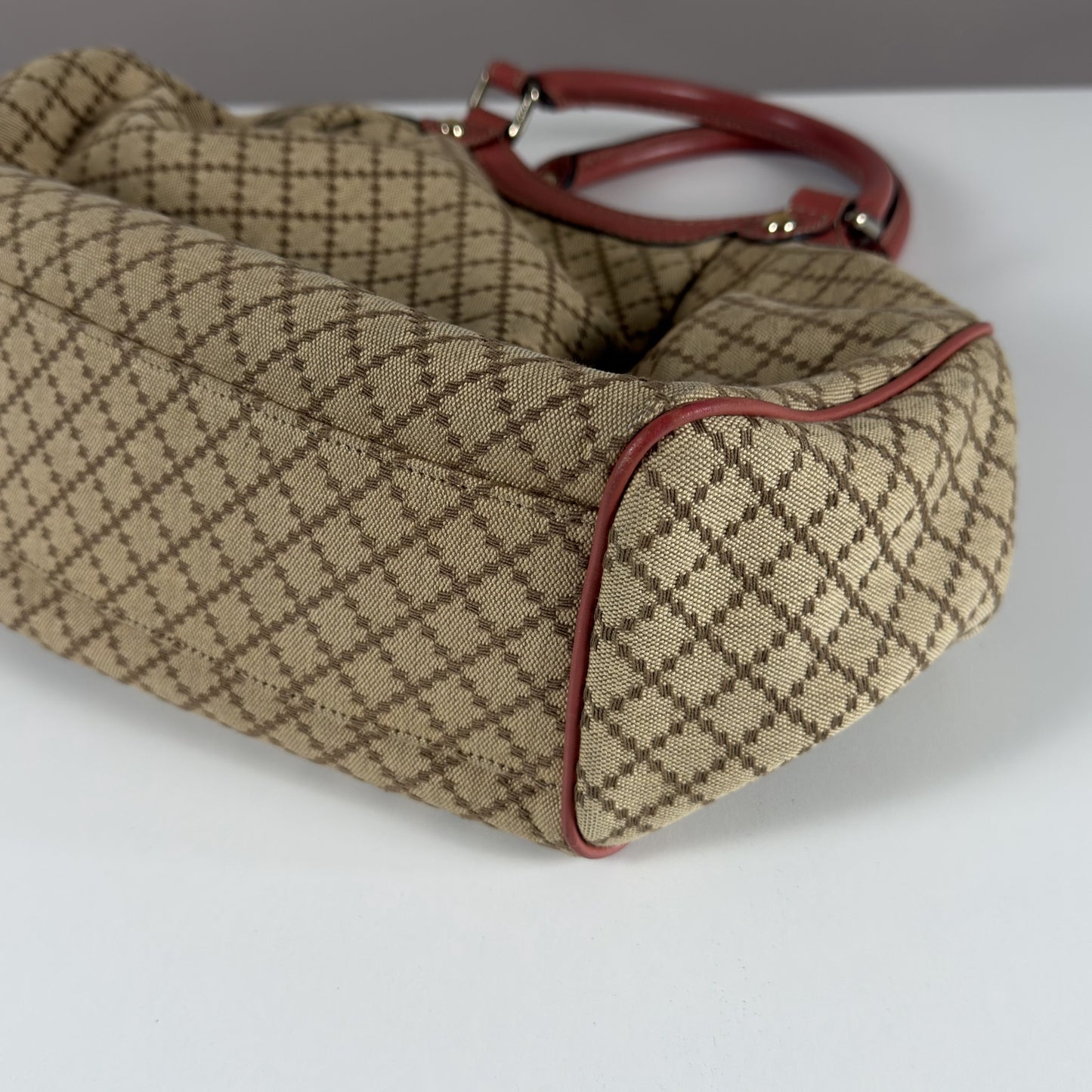 Gucci Sukey Tote Bag Diamante Canvas Pink