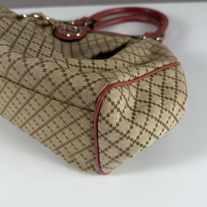 Gucci Sukey Tote Bag Diamante Canvas Pink