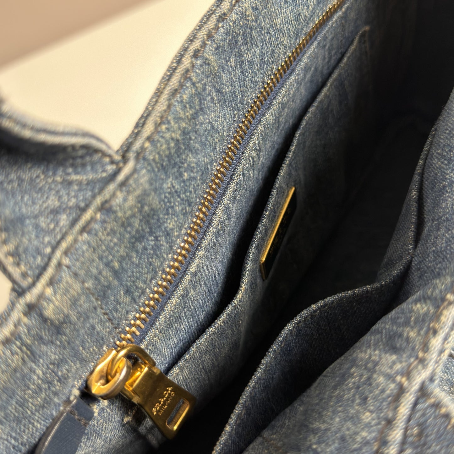 Prada Canapa Denim Tote Bag