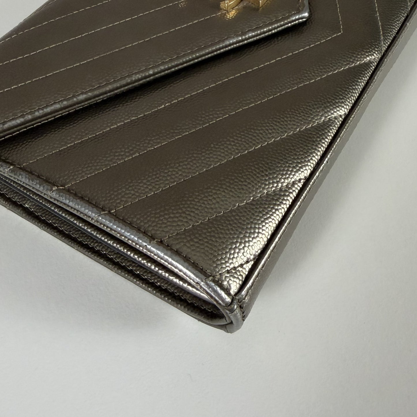 Saint Laurent Envelope Chain Wallet Piombo