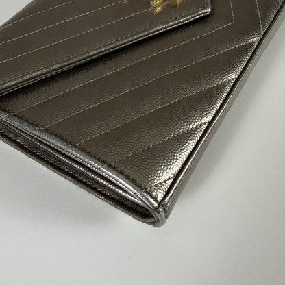 Saint Laurent Envelope Chain Wallet Piombo