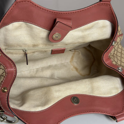 Gucci Sukey Tote Bag Diamante Canvas Pink