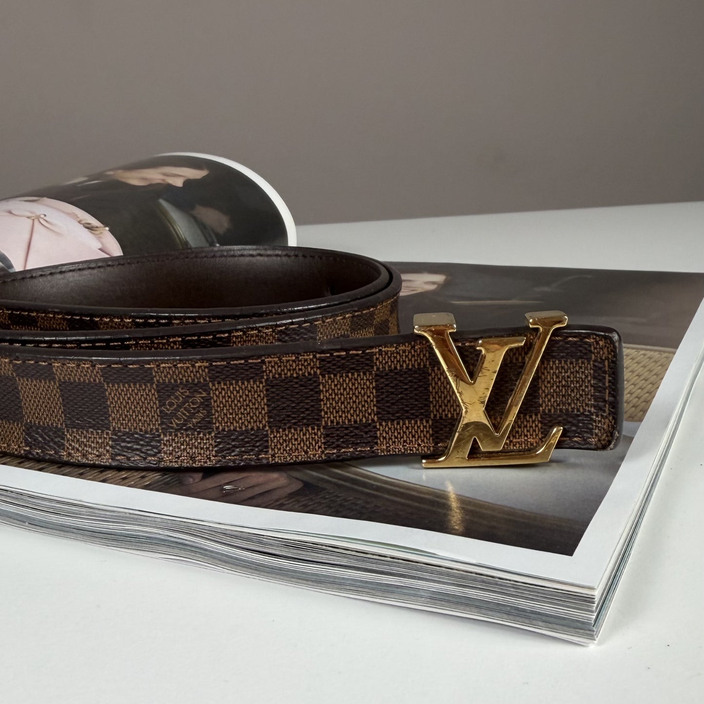 Louis Vuitton Belt Damier Ebene Canvas