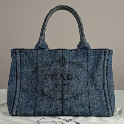 Prada Canapa Denim Tote Bag