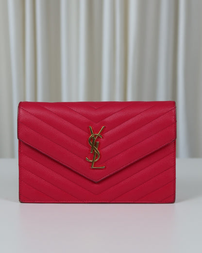 Saint Laurent Cassandre Envelope Chain Wallet