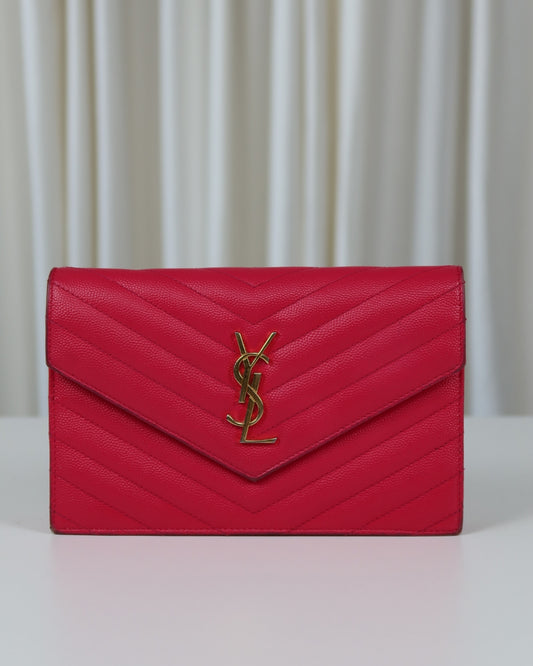 Saint Laurent Cassandre Envelope Chain Wallet