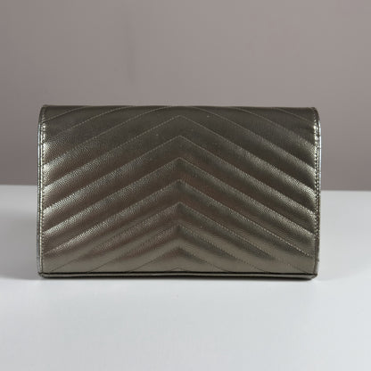 Saint Laurent Envelope Chain Wallet Piombo