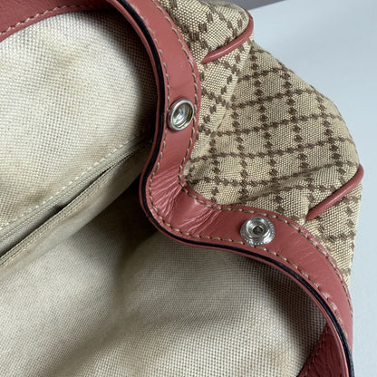 Gucci Sukey Tote Bag Diamante Canvas Pink