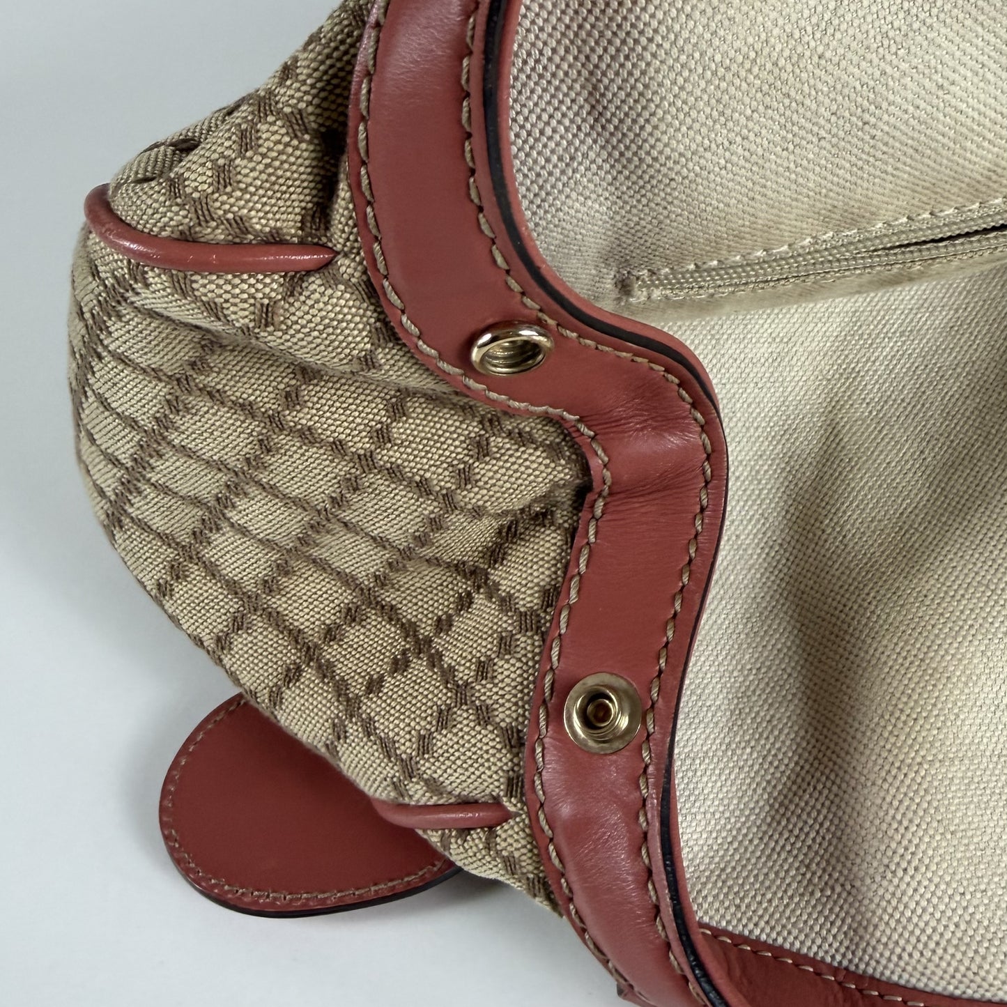 Gucci Sukey Tote Bag Diamante Canvas Pink