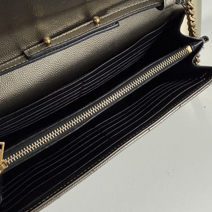Saint Laurent Envelope Chain Wallet Piombo