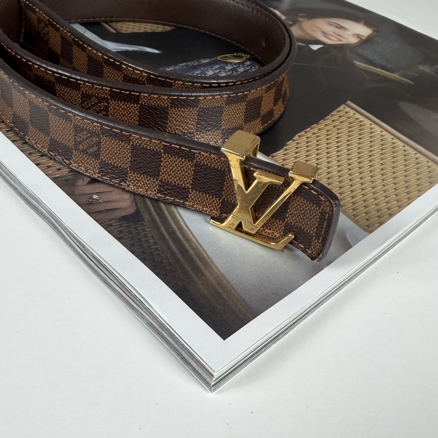 Louis Vuitton Belt Damier Ebene Canvas