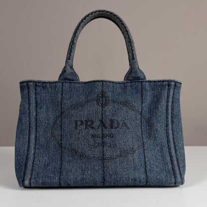 Prada Canapa Denim Tote Bag