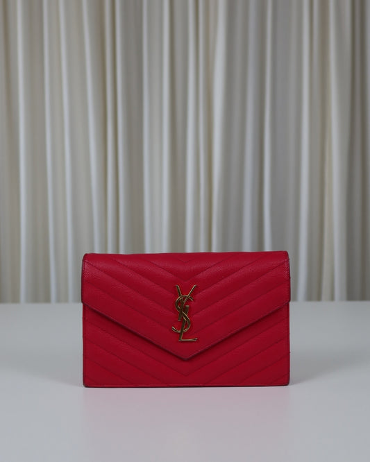 Saint Laurent Cassandre Envelope Chain Wallet