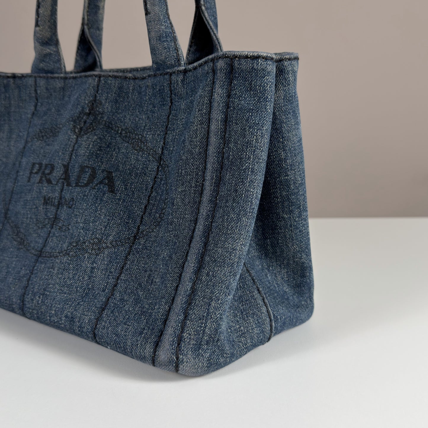 Prada Canapa Denim Tote Bag