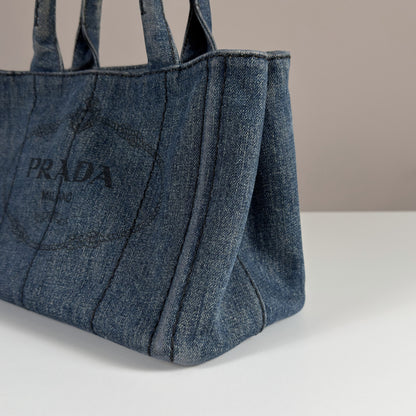 Prada Canapa Denim Tote Bag