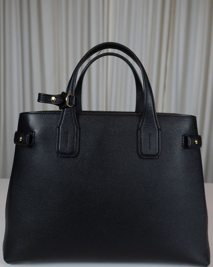 Burberry Medium Banner Leather Tote Black
