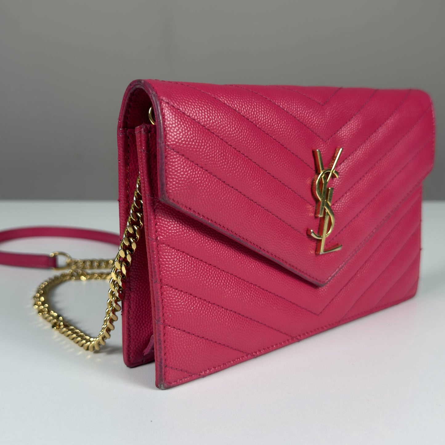 Saint Laurent Cassandre Envelope Chain Wallet