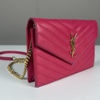 Saint Laurent Cassandre Envelope Chain Wallet