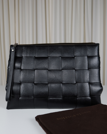 Bottega Veneta Maxi Intrecciato Leather Pouch