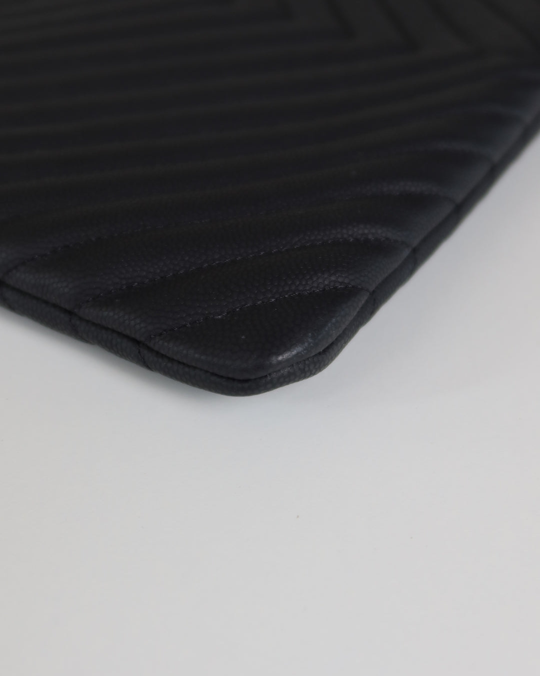 Chanel O Case Chevron Caviar Leather