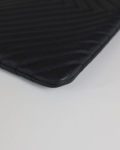 Chanel O Case Chevron Caviar Leather