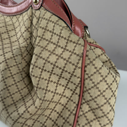 Gucci Sukey Tote Bag Diamante Canvas Pink