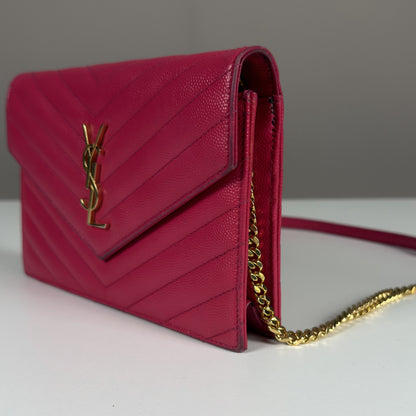 Saint Laurent Cassandre Envelope Chain Wallet
