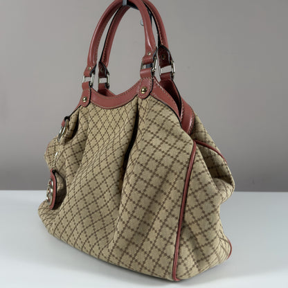 Gucci Sukey Tote Bag Diamante Canvas Pink