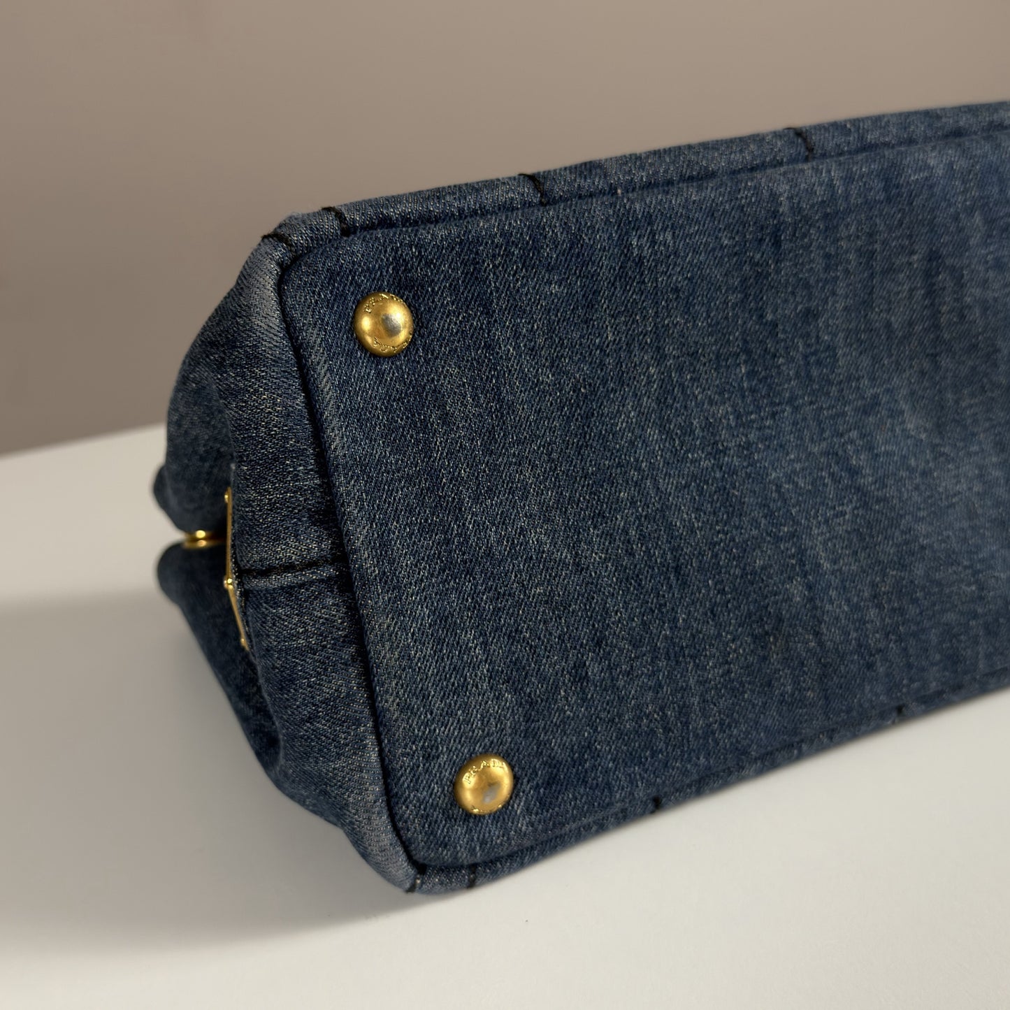 Prada Canapa Denim Tote Bag