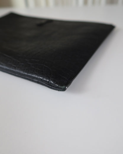 Saint Laurent Monogram Croc-Embossed Leather Pouch
