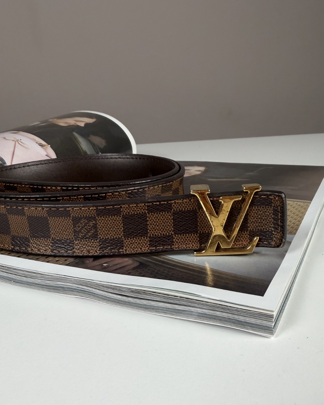 Louis Vuitton Belt Damier Ebene Canvas